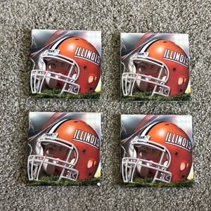 Illinois Football Coasters Porcelain